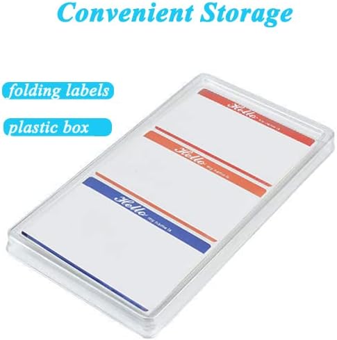 Sticky Name Tags Stickers Colorful Hello Border All Purpose Labels - 200 Stickers, Strong Adhesive (3.5 x 2.25 inch)