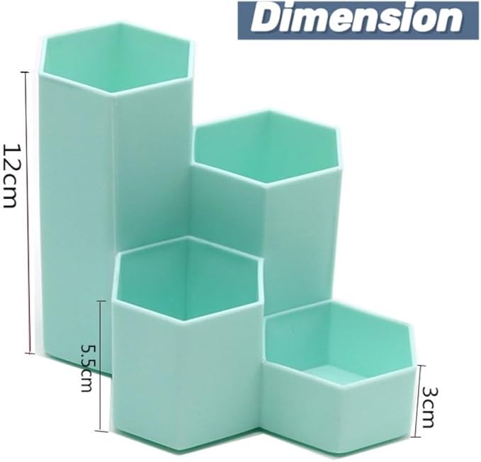 Pencil Organizer Pen Holder for Desk Pens Cup Small Desk Organizer Cute Pen Holder for Office,School and Home (Mint, L-Shape)