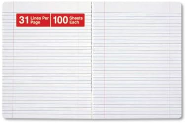 Universal Composition Book, College Rule, 9 3/4 x 7 1/2, White, 100 Sheets (UNV20940)
