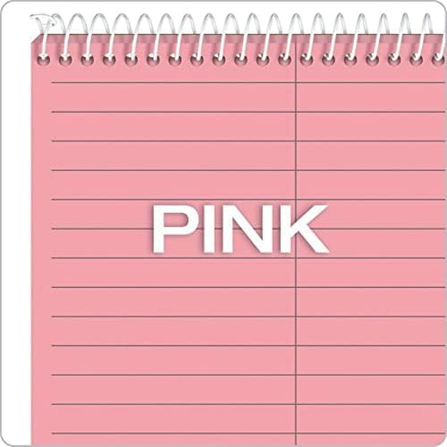 Tops Prism Steno Notebook, Pink Paper, Spiral, Small Size, 80 Sheets,4 count 6" x 9" Notepad for Writing (Pack of 6)