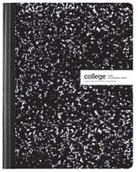 Office Depot - Composition Book - Marble, College Ruled - Paper - 9.8" x 7.6" x 0.375" - white
