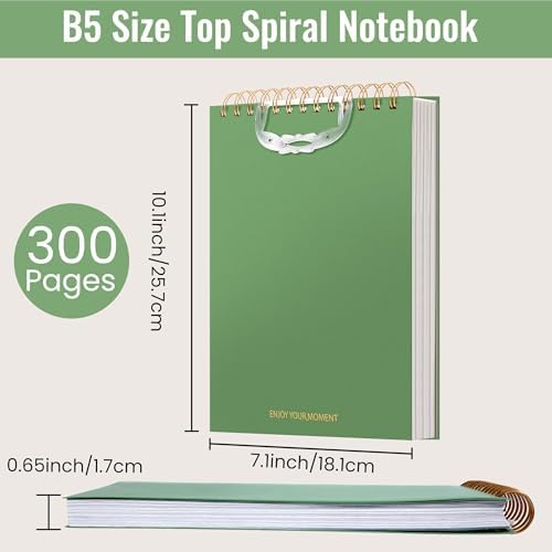 Yoment B5 Top Spiral Notebook,Steno Pads College Ruled Notebook,300 Pages