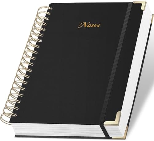 Spiral Notebook Journal, 328 Pages Linen Hardcover College Ruled Notebook, Lined Thick Journals for Women Men, B5 Thick Spiral Journal for Writing, 100GSM Paper, Cute Notebooks for Work School