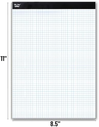 Mr. Pen- Graph Paper Pad, 8.5x11 Inches, 4x4 (4 Squares per Inch) (Pack of 2)