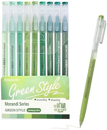 9 Colored Gel Pens Set, 0.6mm Fine Point for Black Paper & White Paper, Pens for Journaling, Adult Coloring Books, Bible, Drawing, Note Taking, Art & Journaling Supplies (Natural Forest Colors)