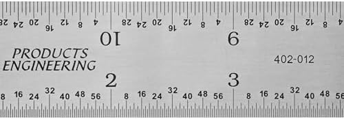 PEC Tools 12" Metal Ruler, Made in USA
