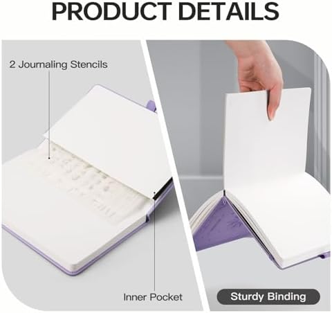 EMSHOI Dotted Journal Notebook, 192 Pages, A5 Size (5.7'' x 8.3'')