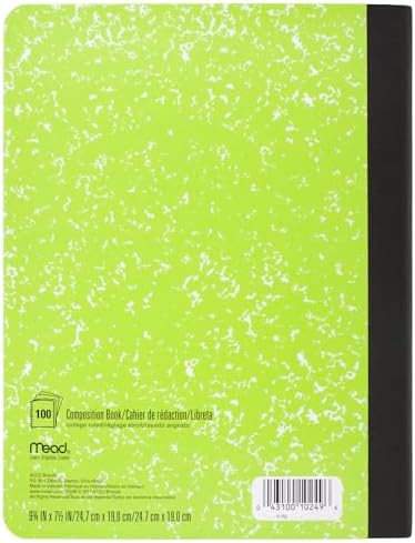 Mead Composition Notebook, College Ruled Paper, 7-1/2" x 9-3/4", 100 Sheets per Comp Book, Assorted Colors (850106-ECM) (Pack of 12)
