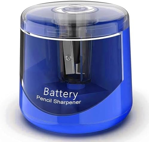 Battery Powered Electric Pencil Sharpener, Small Battery Operated Pencil Sharpeners Portable, Fast Sharpen, Suitable for 6-8mm No.2/Colored Pencils, School, Classroom, Office, Home(PS-02)