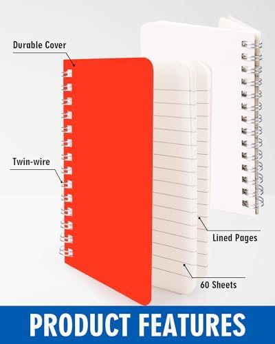 Dynta Small Notebooks 3x5 Bulk, Mini Spiral Notebooks 40 Packs