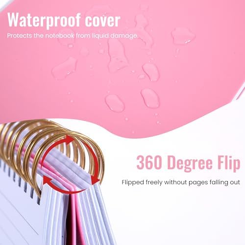 Yoment B5 Top Spiral Notebook,Steno Pads College Ruled Notebook,300 Pages