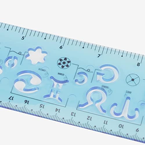 HARFINGTON 2pcs Unbreakable Flexible Rulers 30cm/12 Double Scale Shatterproof Folding Plastic Ruler for Classrooms Home Office, Light Blue