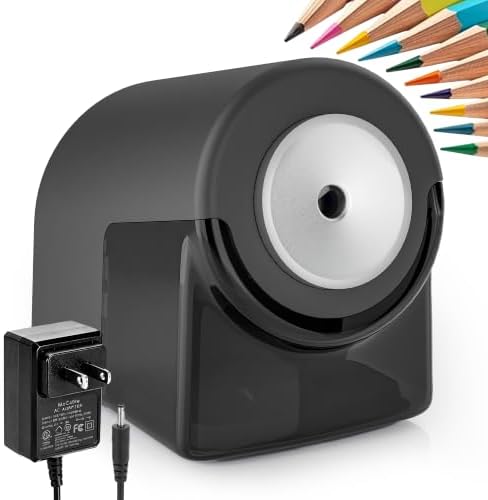 deli Electric Pencil Sharpener,Heavy Duty Pencil Sharpener, Black