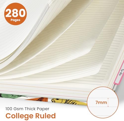 Taja Spiral Notebooks for Work 5 Subject Notebook with Removable Dividers