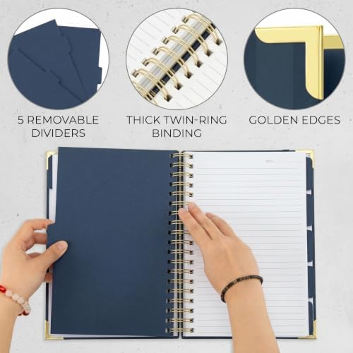 Aesthetic Thick Spiral Notebook With Tabs - Journal For Women Size B5