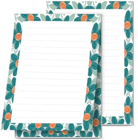 2 Pack Lined Sticky Notes 4x6 in, Cute Self-Stick Notepads with Lines, Large Memo Pads Strong Adhesive for Office, Home Cute Flower Sunflower