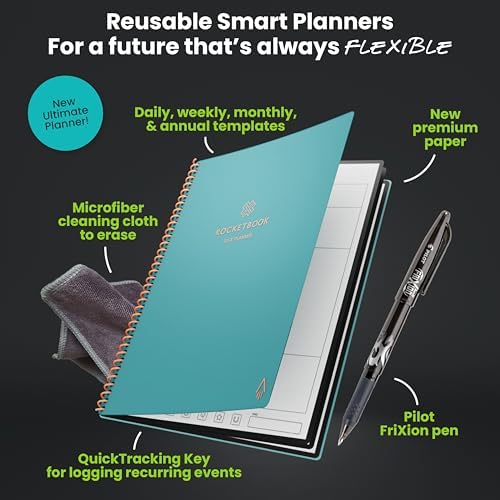 Rocketbook Flex Reusable Planner, Executive Size 6x8.8, Teal
