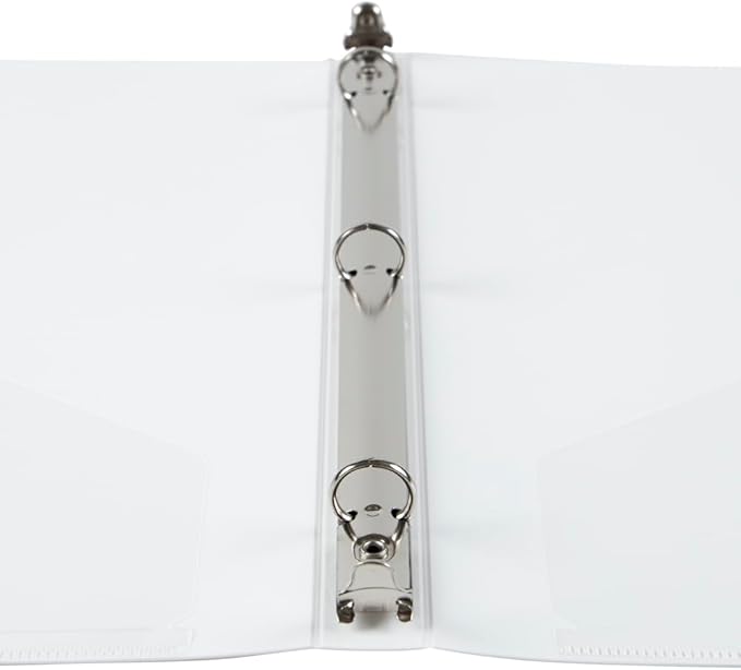 JAM PAPER Plastic 0.5 inch Binder - White 3 Ring Binder - Sold Individually