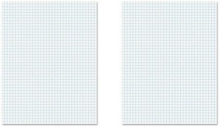 Ampad 8 1/2 x 11 Inches White Quad Pad, 4 Square Inch, 50 Sheets, 1 Each (22-030C) (2 Pack)