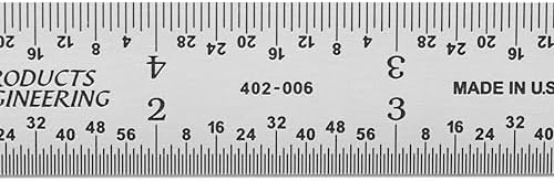 PEC Tools 6" Metal Ruler, Steel Measuring Tool, Made in USA