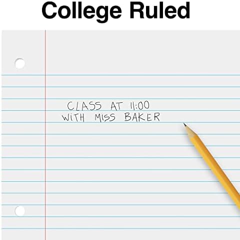 Staples College Ruled Filler Paper, 8.5x11 Inch, White, 150/Carton