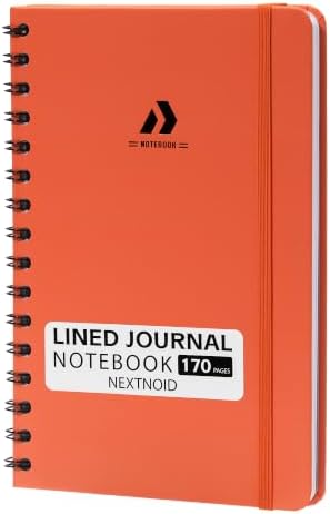 Nextnoid A5 Lined Spiral Notebook - 170 Pages, College Ruled, Vivid Orange