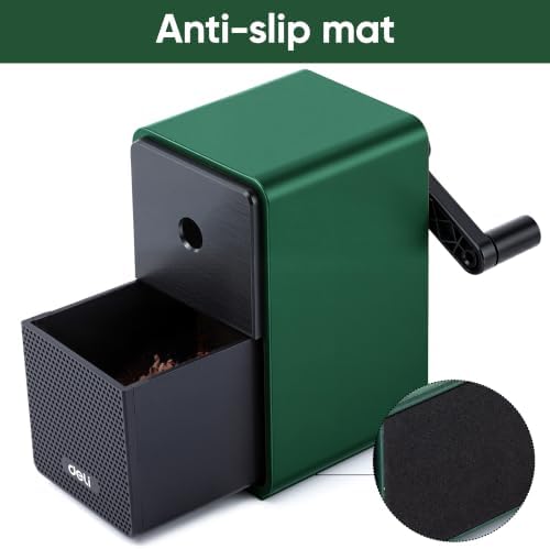 Deli Manual Pencil Sharpener, Deep Green