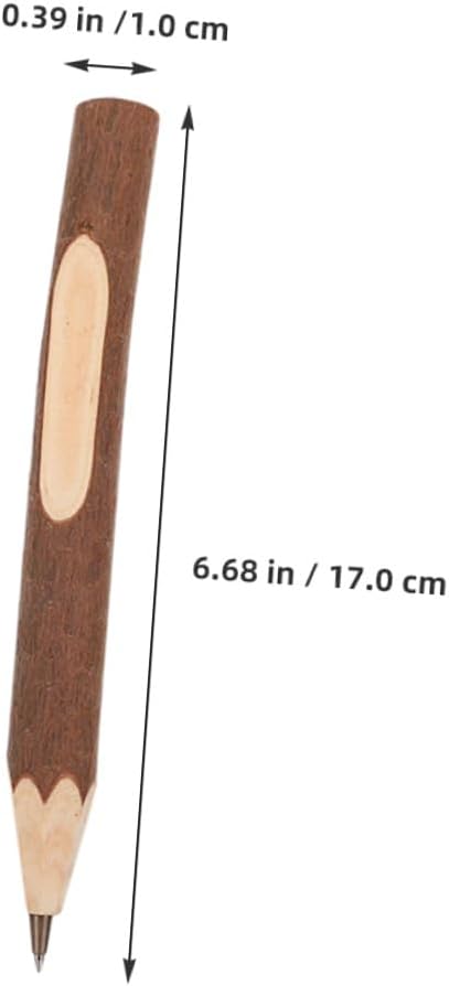 WOONEKY Wood Ballpoint Pens 10pcs 17cm Tree Bark Texture Biodegradable Writing Supplies for Office and School