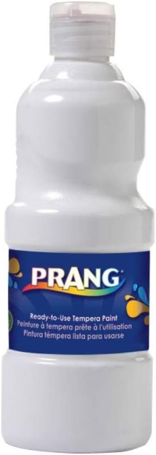 PRANG Paint for Kids Tempera Washable Ready to Use Nontoxic Safe 8 oz Single Easy Pour Bottle (White)