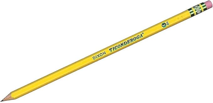 Ticonderoga Wood-Cased Pencils, Pre-Sharpened, 2 HB Soft, Yellow, 72 Count