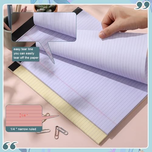 Fuutreo 8 Pcs Legal Pads 8.5 x 11 Colored Note Pads, Aesthetic Color