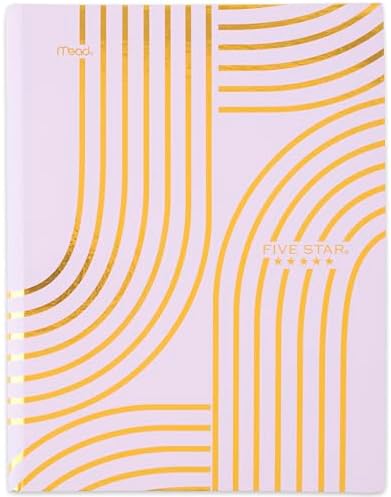 Five Star Composition Book, College Ruled Paper, 7-1/2" x 9-3/4", 80 Sheets, Hardcover, Lilac and Metallic Gold Arches (850111F-AMZ)