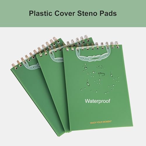 3 Pack Steno Pads Spiral 6 x 9 Inch,Top Bound Spiral Notebook College Ruled