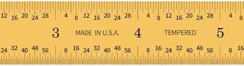 PEC Tools 6"/150mm TiN Coated Metal Ruler, Rigid, English & Metric