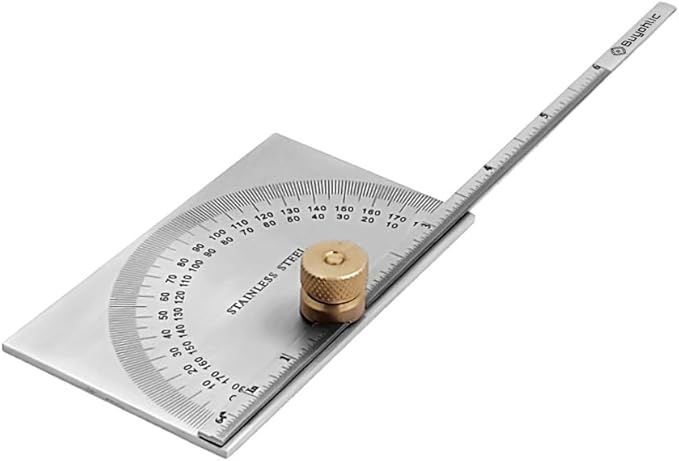 Stainless Steel Protractor 0-180 degrees Machine Tools (Square Head Depth cum Degree Protractor)