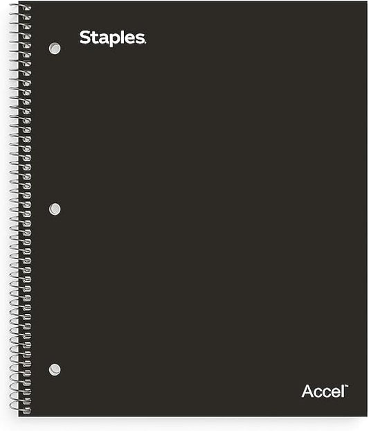 TRU RED 5‑Subject Notebook, 8.5” x 11”, College Ruled, Black