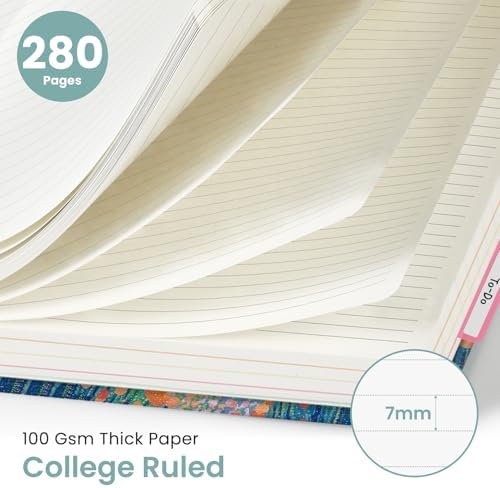 Taja Large Spiral Notebooks for Work 5 Subject with Removable Dividers
