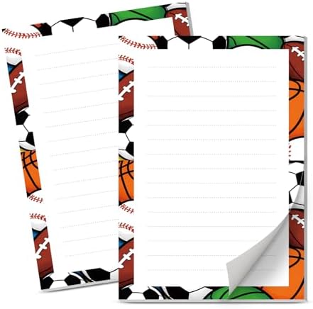 Lined Sticky Notes 4x6 in, 2 Pack Large Cute Notepads with Lines Self-Stick Note Pad, Funny Memo Pads Strong Adhesive for Office, Home Colorful Cute Balls