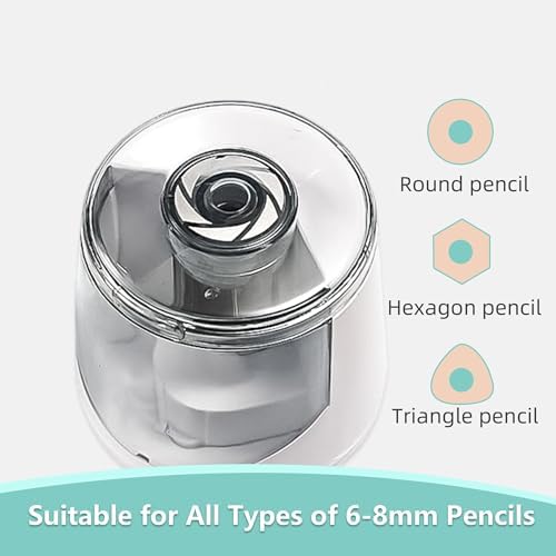 Battery Powered Electric Pencil Sharpener, Small Battery Operated Pencil Sharpeners Portable, Fast Sharpen, Suitable for 6-8mm No.2/Colored Pencils, School, Classroom, Office, Home(PS-01)