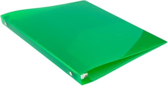 JAM PAPER Plastic 0.5 inch Binder - Green 3 Ring Binder - Sold Individually