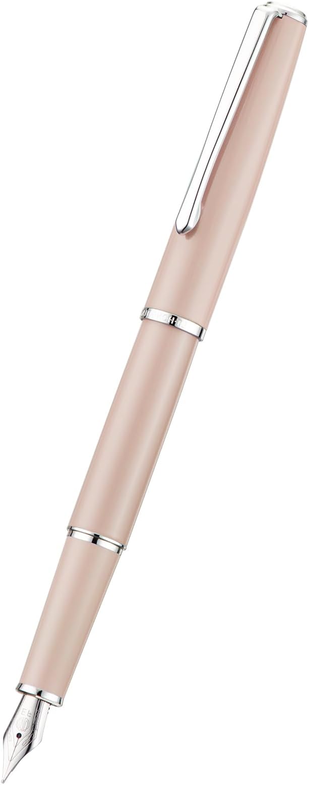 Hongdian 920S Fountain Pen Pink Metal Office Pen, Iridium Extra Fine Nib Classic Pen with Ink Converter
