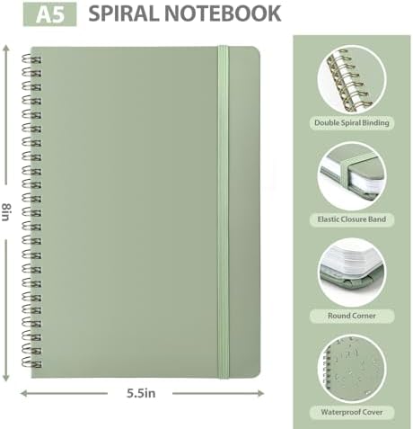 VALOME Spiral Journal Notebook, College Ruled Hardcover Notebook