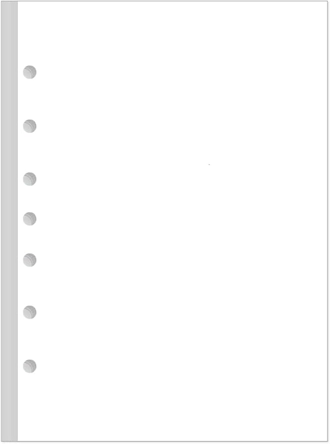 A5 Blank Refill Paper - 100 Sheets/200 Pages Loose Leaf Paper for Filofax Planner, Organizer, Binders, 7-Hole Punched, 100gsm Blank Paper, 5.8" x 8.3 "