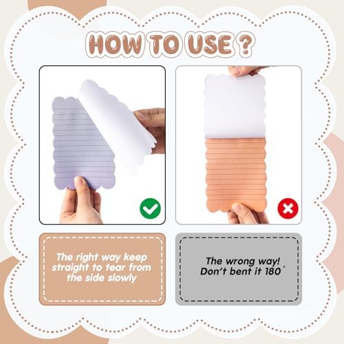 Eaasty 8 Pack Scalloped Sticky Notes Lined 4" X 6" Morandii Memo Pads