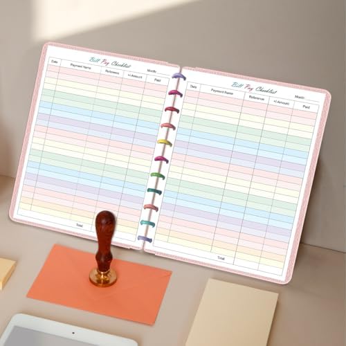(2-Pack) A4 TUL Bill Payment Checklist Refills - 100 Sheets/200 Pages Letter Size Monthly Budget Forms for 11-Disc Discbound Budget Planners, 8.5" x 11"