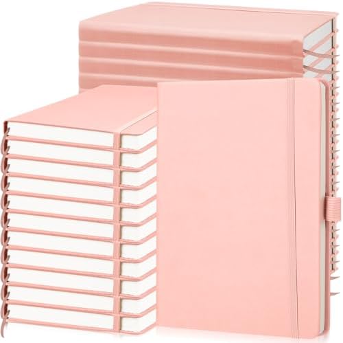 Laumoi 14 Pack Hardcover Lined Journal Notebooks Bulk,Pink,A5
