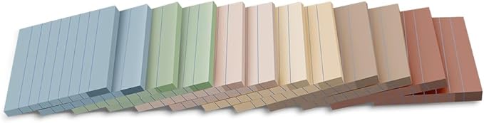 (12 Pack) Lined Sticky Notes 3x3 in,Notepads with Lines,Ruled Stickies Super Sticking Power,Office School Memo Note Pads Vintage Colors,Post on Windows Doors,Recyclable,Easy to Write on
