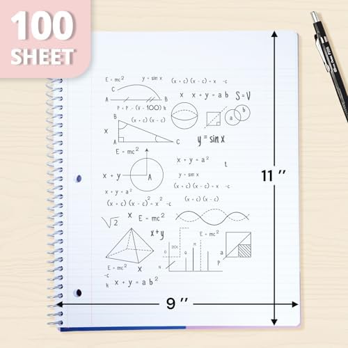 ONAVIA 1 Subject Spiral Notebook College Ruled, 200 Pages