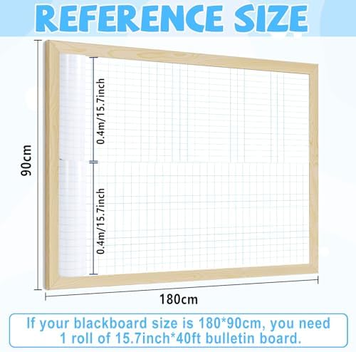 Blue Grid Graph Bulletin Board Roll Non-Woven Fabric Poster 15.7" x40ft