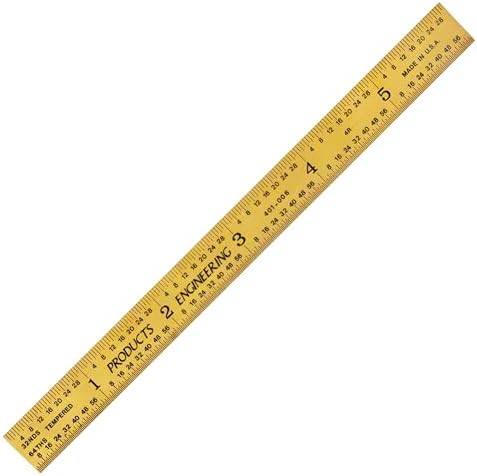 PEC Tools 6" TiN Coated Metal Ruler, Flexible, 4R Graduation, Long-Wearing
